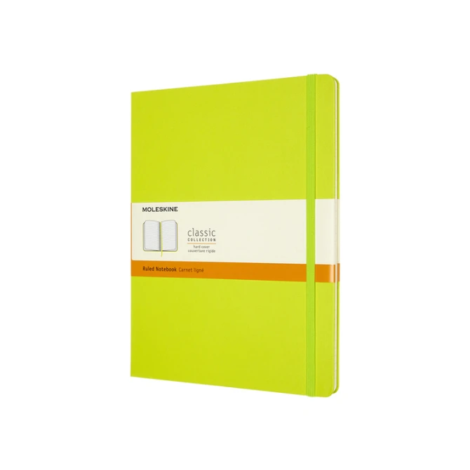 Notitieboek Moleskine XL 190x250mm lijn hard cover lemon green