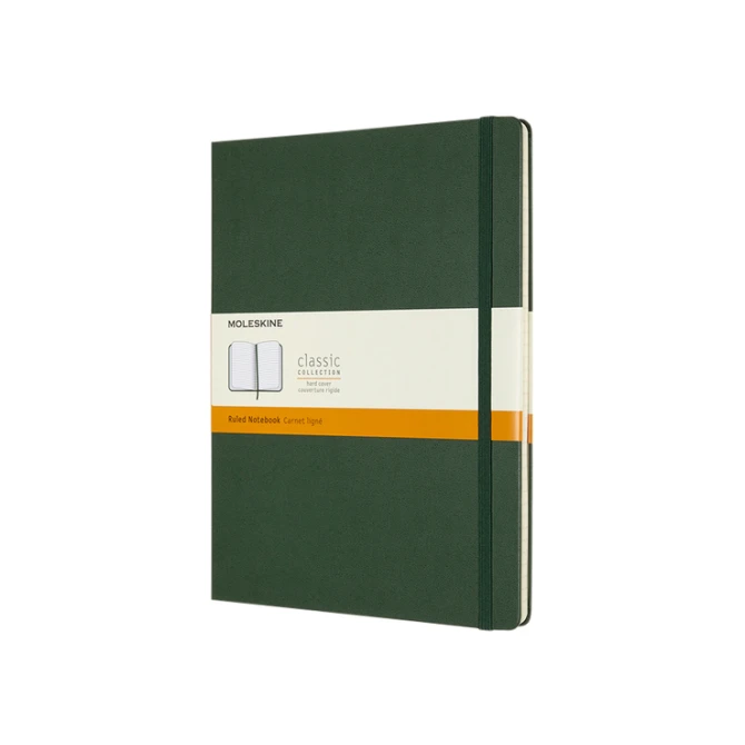 Notitieboek Moleskine XL 190x250mm lijn hard cover myrtle green