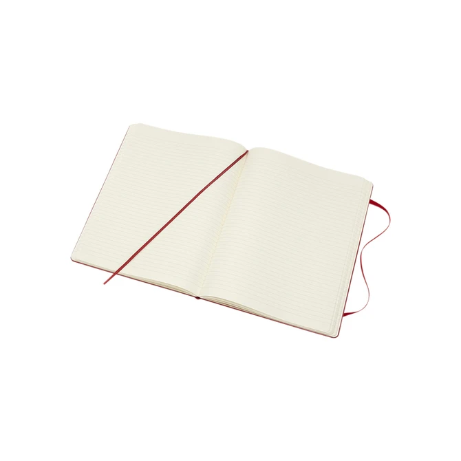Notitieboek Moleskine XL 190x250mm lijn hard cover scarlet red