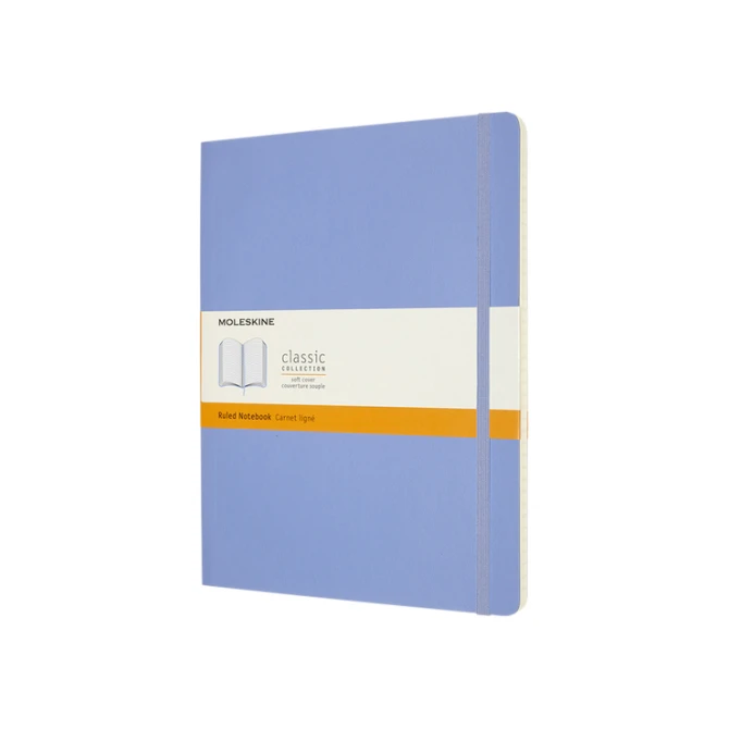 Notitieboek Moleskine XL 190x250mm lijn soft cover hydrangea blue