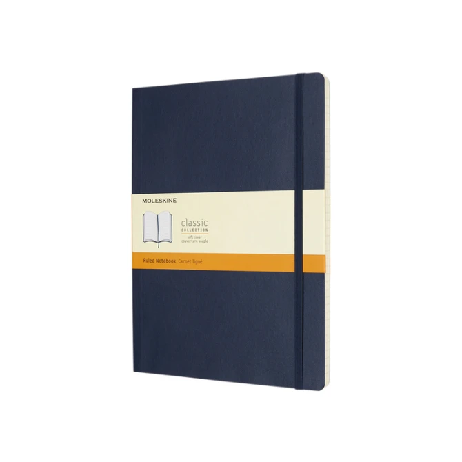 Notitieboek Moleskine XL 190x250mm lijn soft cover sapphire blue