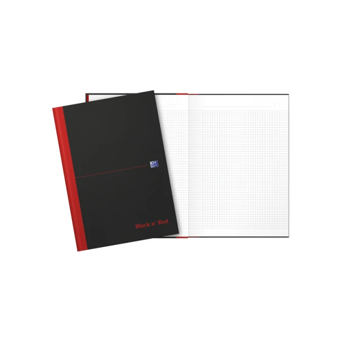 Notitieboek Oxford Black n' Red A4 96vel ruit 5mm
