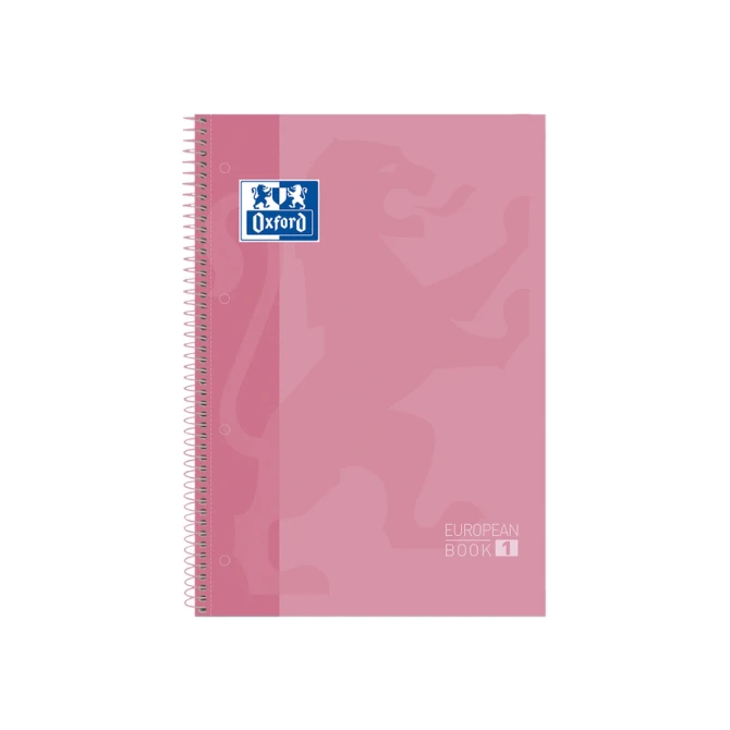 Notitieboek Oxford Classic Europeanbook A4+ 4-gaats lijn 80vel roze