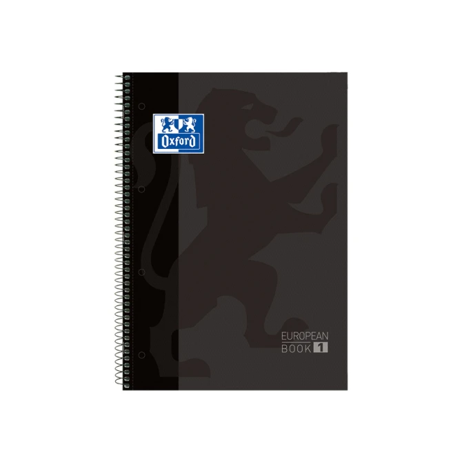 Notitieboek Oxford Classic Europeanbook A4+ 4-gaats lijn 80vel zwart