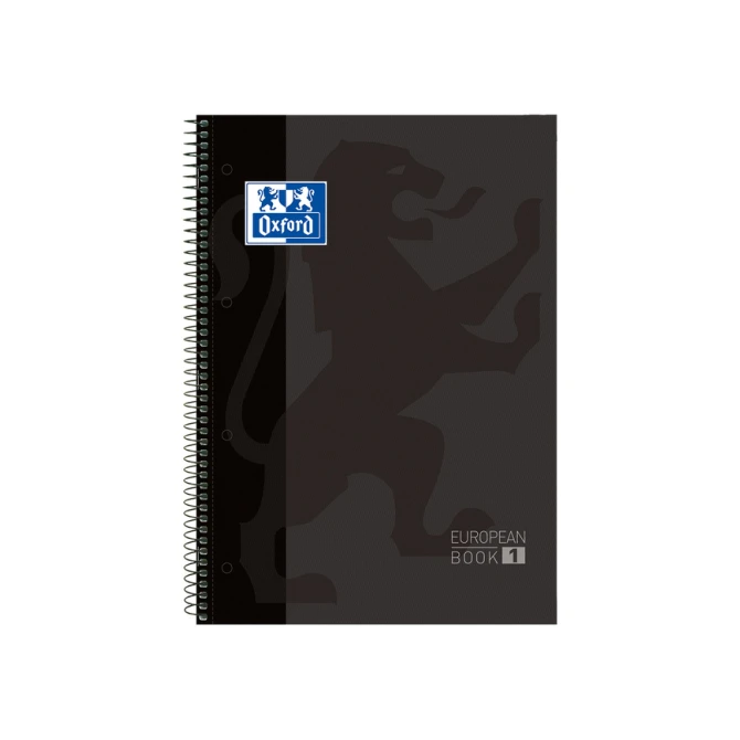 Notitieboek Oxford Classic Europeanbook A4+ 4-gaats ruit 5x5mm 80vel zwart