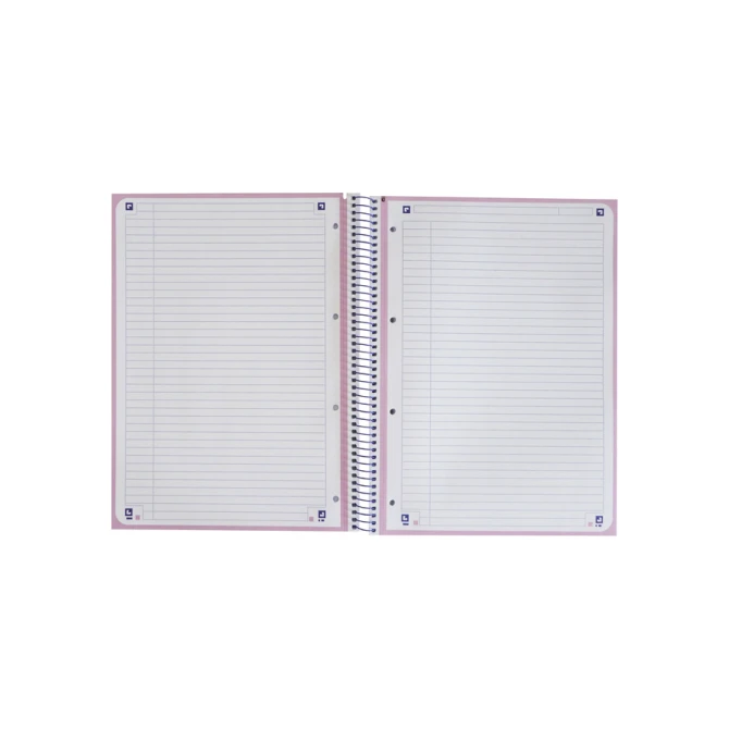 Notitieboek Oxford Touch Europeanbook A4+ 4-gaats lijn 80vel pastel paars