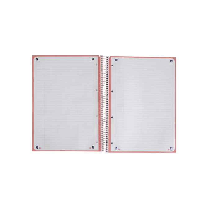 Notitieboek Oxford Touch Europeanbook A4+ 4-gaats lijn 80vel pastel roze