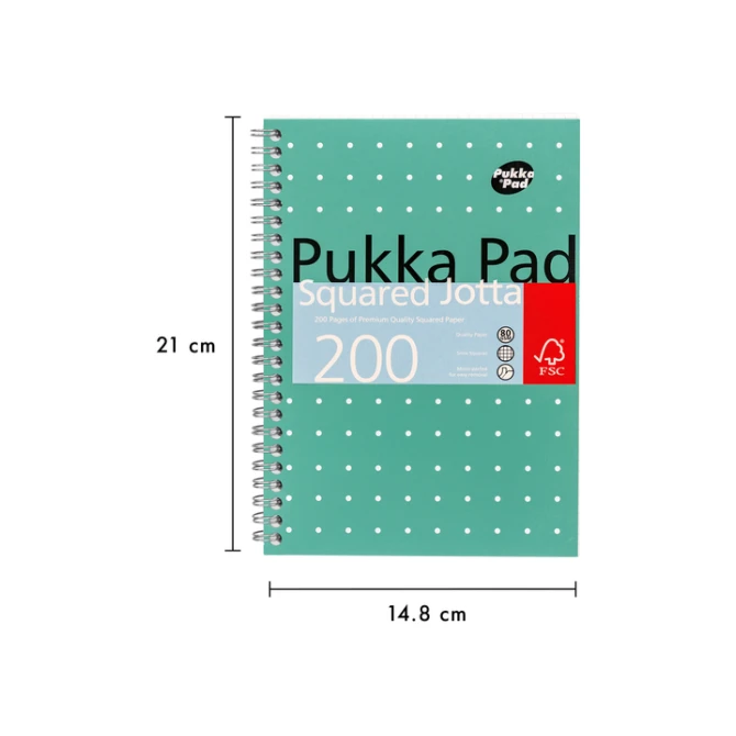 Notitieboek Pukka Pad Jotta A5 ruit 5x5mm 200 pagina's 80gr groen