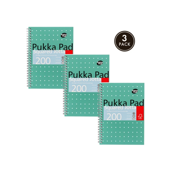Notitieboek Pukka Pad Jotta A5 ruit 5x5mm 200 pagina's 80gr groen