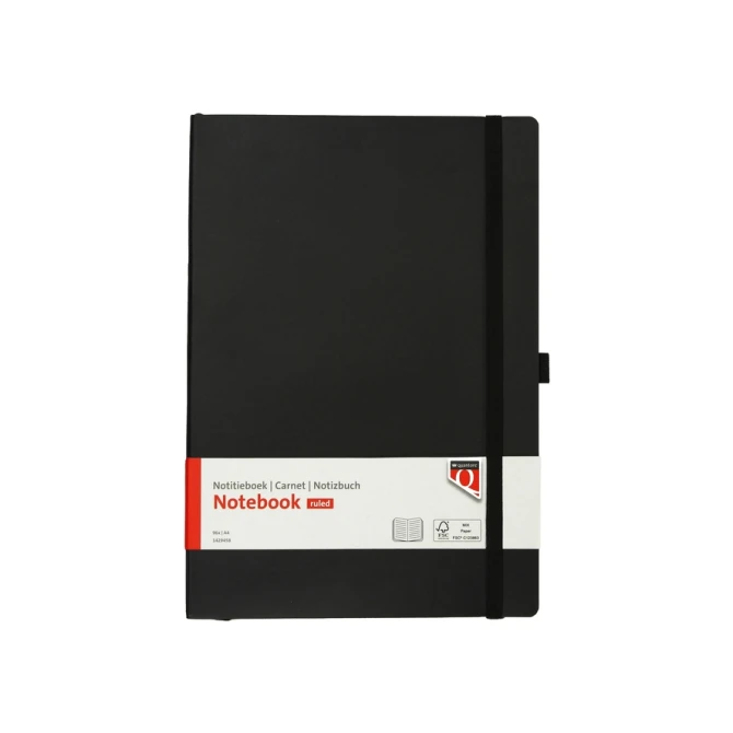 Notitieboek Quantore A4 flex lijn 192blz 80gr zwart