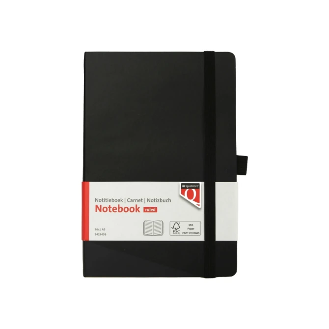 Notitieboek Quantore A5 flex lijn 192blz 80gr zwart