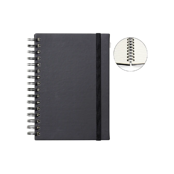 Notitieboek Quantore A5 spiraal lijn 192blz 80gr zwart