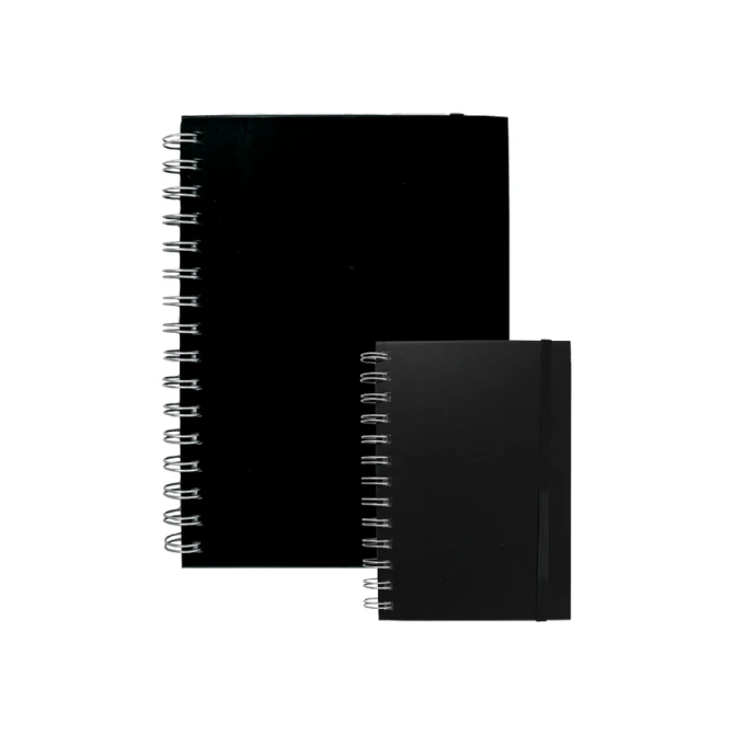 Notitieboek Quantore A6 spiraal lijn 192blz 80gr zwart
