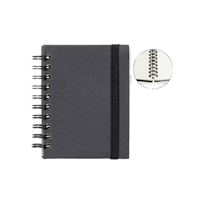Notitieboek Quantore A6 spiraal lijn 192blz 80gr zwart