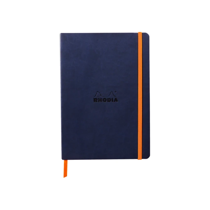 Notitieboek Rhodia A5 lijn 80 vel 90gr nachtblauw
