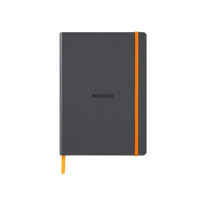 Notitieboek Rhodia A5 lijn 80 vel 90gr titanium
