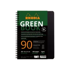 Notitieboek Rhodia Greenbook A5 lijn 6-gaats 180 pagina's 90gr zwart Notitieboek Rhodia Greenbook A5 lijn 6-gaats 180 pagina's 90gr zwart