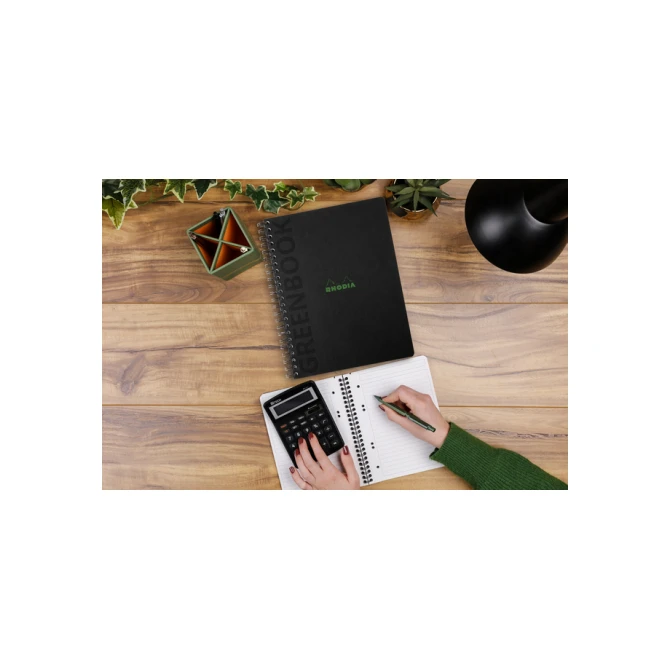 Notitieboek Rhodia Greenbook recycled A4+ lijn 160 pagina's 90gr hc