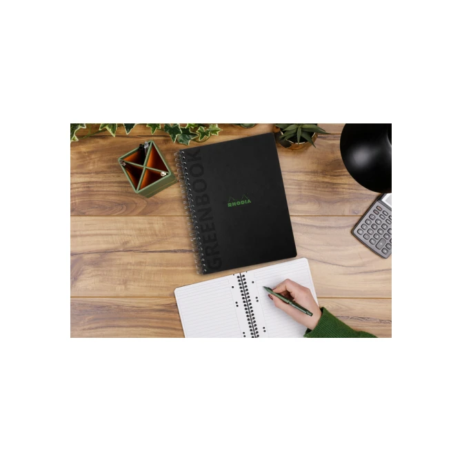 Notitieboek Rhodia Greenbook recycled A4+ lijn 160 pagina's 90gr hc