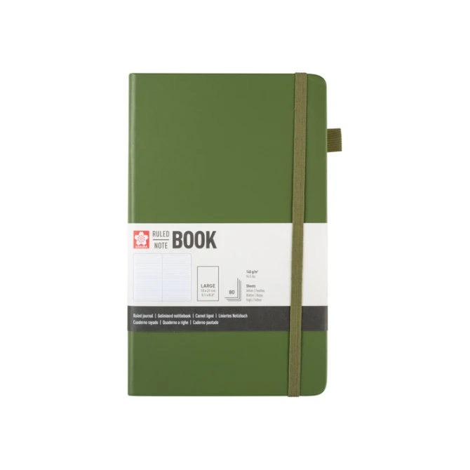 Notitieboek Sakura large 130x210mm lijn hard cover dennennaald