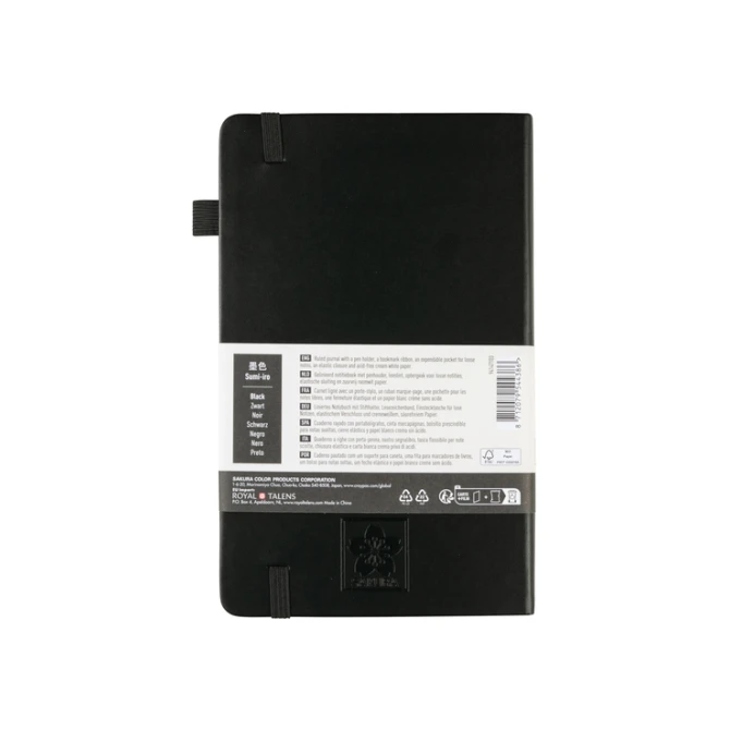 Notitieboek Sakura large 130x210mm lijn hard cover zwart