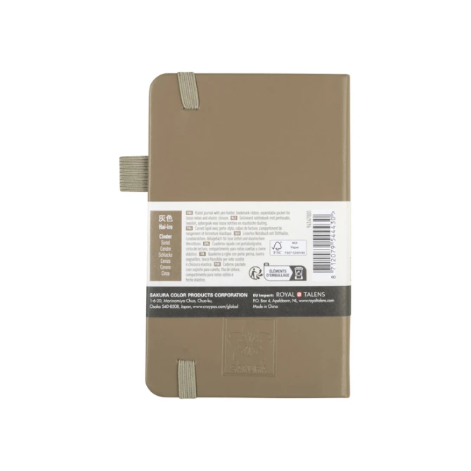 Notitieboek Sakura pocket 90x140mm lijn hard cover sintel