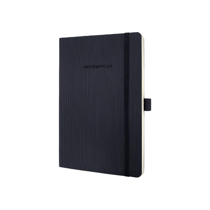 Notitieboek Sigel Conceptum Pure A5 194blz 80gr lijn softcover zwart