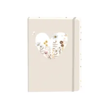 Notitieboek wit hart A5 lijn 92 pagina's softcover beige