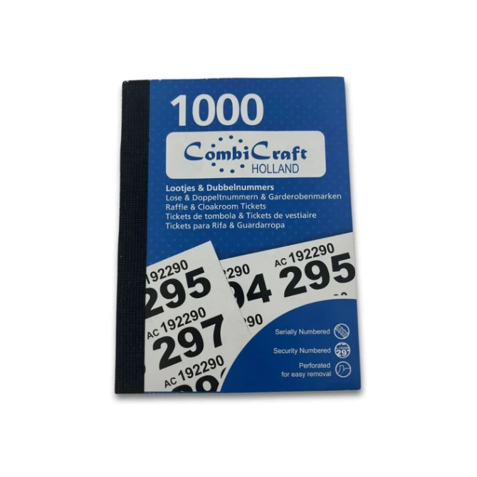 Nummerblok 1-1000 assorti 6 stuks