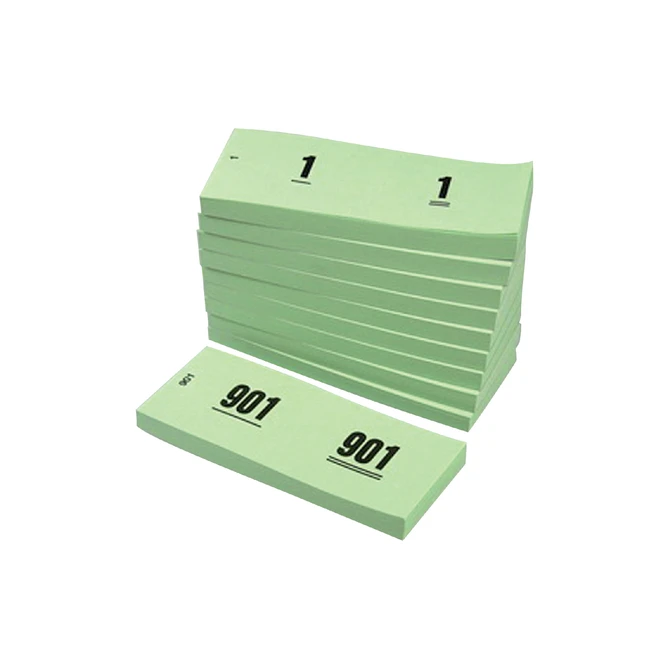 Nummerblok 42x105mm nummering 1-1000 groen 10 stuks