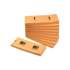 Nummerblok 42x105mm nummering 1-1000 oranje 10 stuks