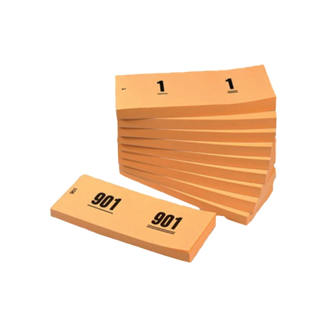 Nummerblok 42x105mm nummering 1-1000 oranje 10 stuks