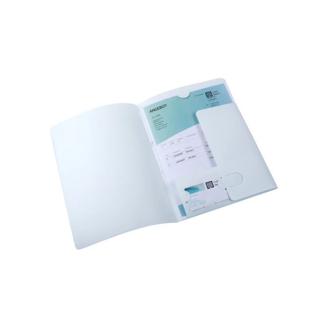 Offertemap Oxford A4 met insteektas 2 kleppen 0.5mm PP wit