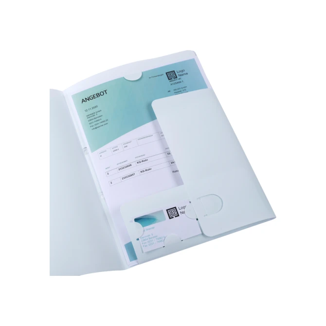 Offertemap Oxford A4 met insteektas 2 kleppen 0.5mm PP wit