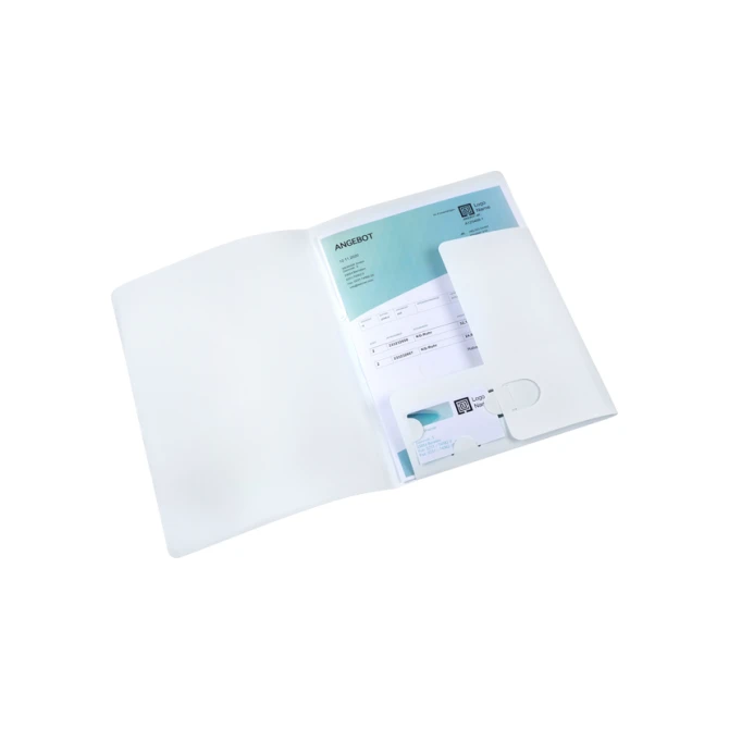 Offertemap Oxford A4 met insteektas 2 kleppen 0.5mm PP wit