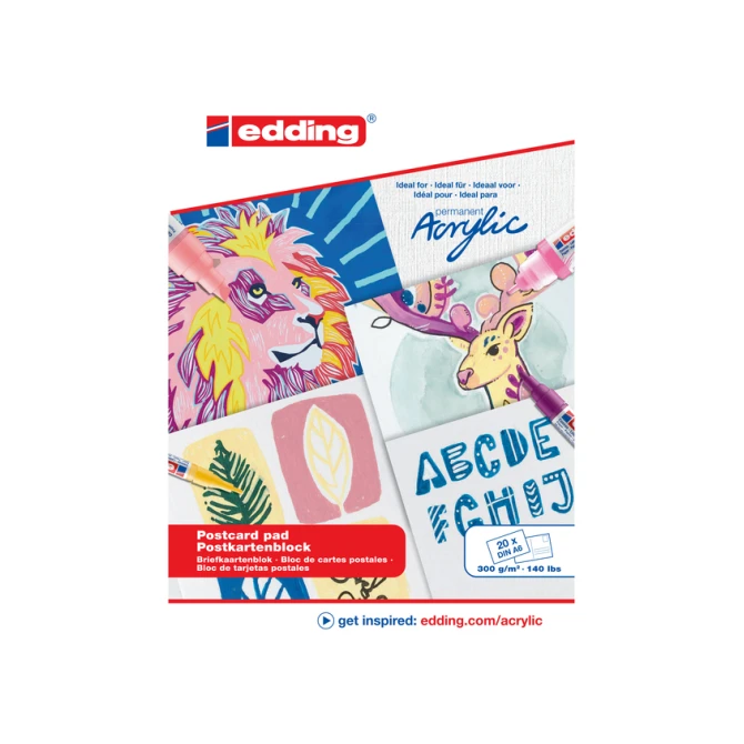Olie-  en Acrylblok edding 30010 A6 20 vel 300 gram wit