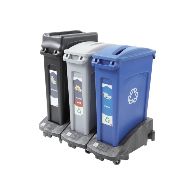 Onderstel Rubbermaid Slim Jim zwart