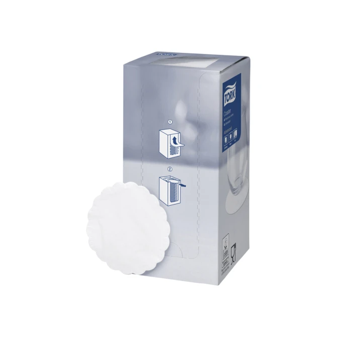 Onderzetter Tork Advanced 8-laags 90mm 250 vel wit 474474