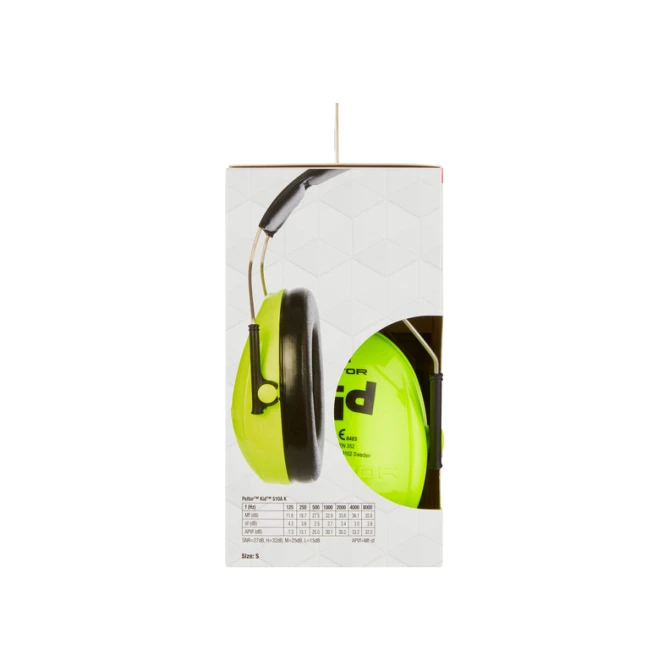 Oorkap 3M Peltor voor kinderen  H510AK (87-98 dB) neongroen