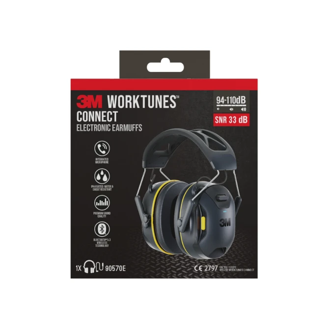 Oorkap 3M WorkTunes Connect Bluetooth 94-110 dB zwart