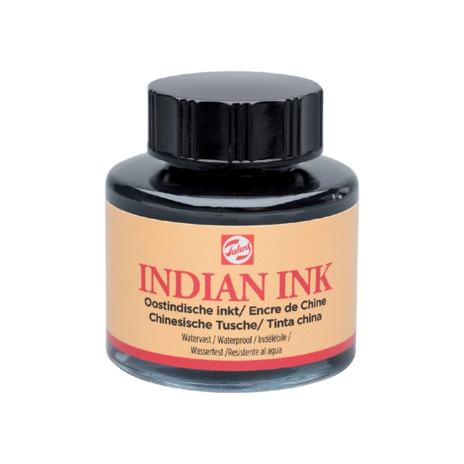 Oost-Indische inkt Talens zwart 30ml