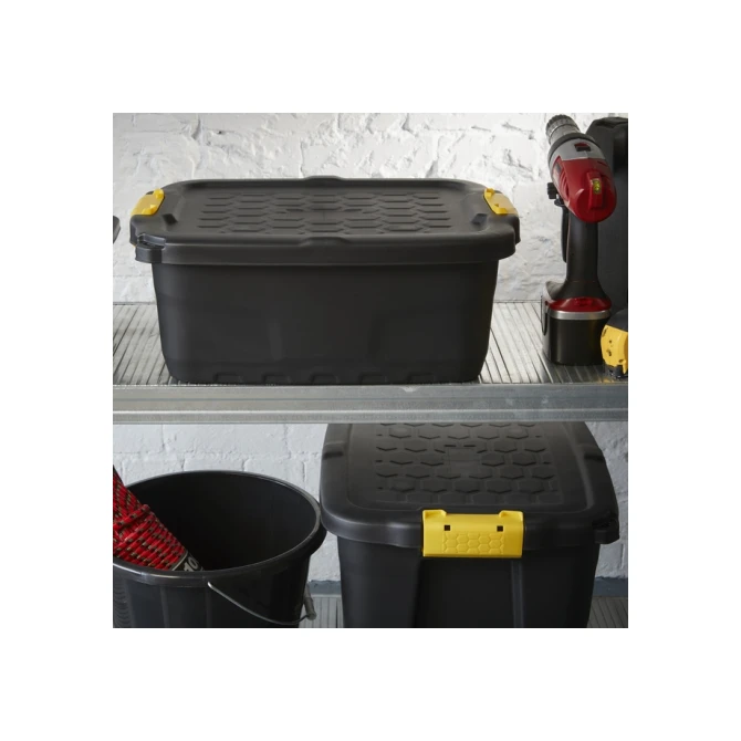 Opbergbox Bankers Box 24 liter met handgrepen robuust zwart