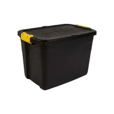 Opbergbox Bankers Box 60L met handgrepen robuust zwart Opbergbox Bankers Box 60L met handgrepen robuust zwart