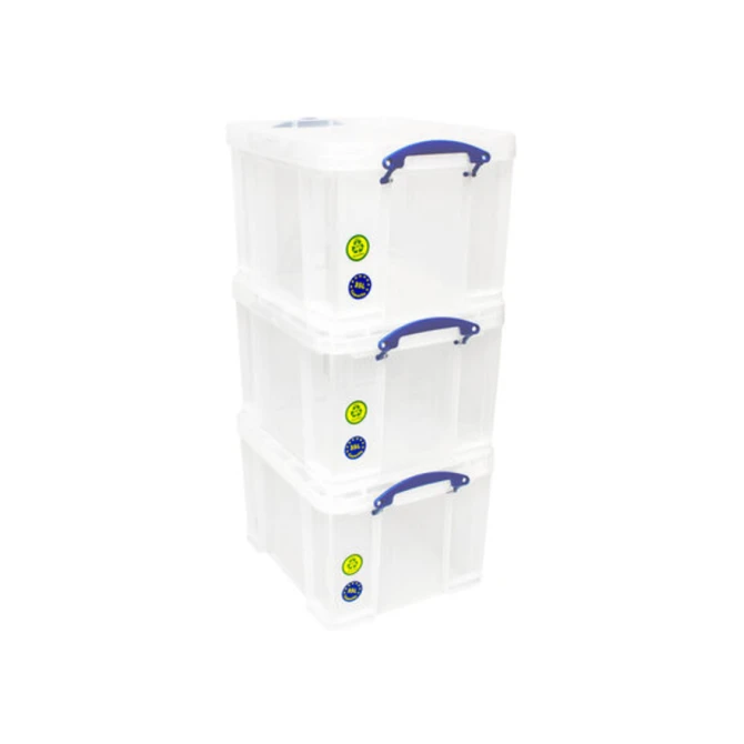 Opbergbox Really Useful 35 liter pak 3 dozen 480x390x310mm transparant wit