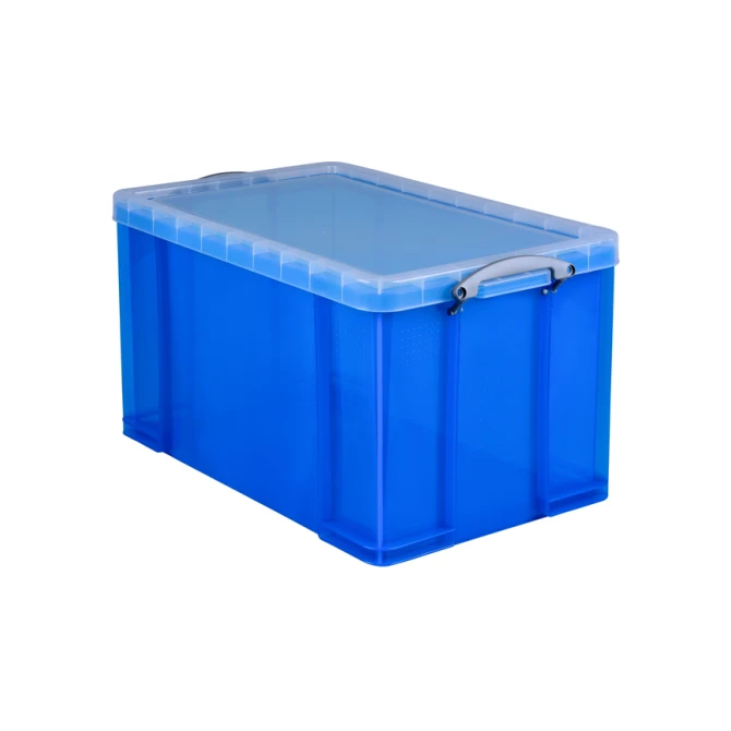 Opbergbox Really Useful 84 liter 710x440x380mm transparant blauw