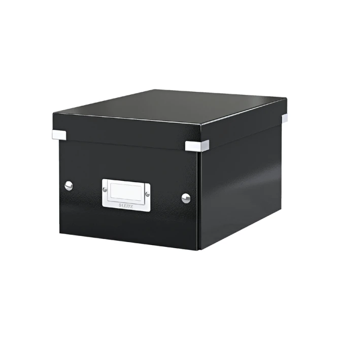 Opbergdoos Leitz Click & Store WOW klein gerecycled karton 200x148x250mm zwart