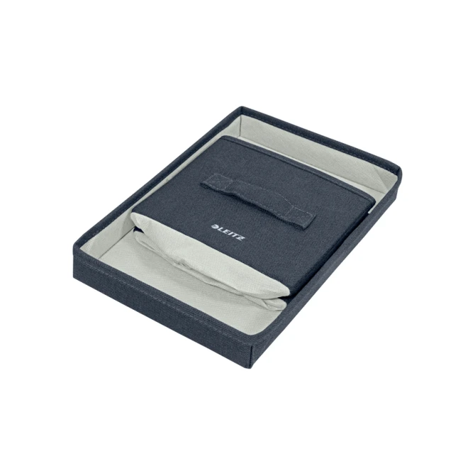 Opbergdoos Leitz gestoffeerd met deksel 190x160x285mm grijs 2 st