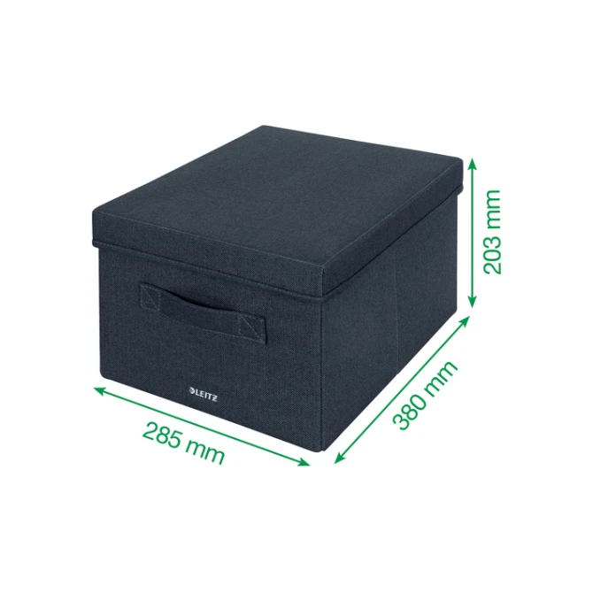 Opbergdoos Leitz gestoffeerd met deksel 285x203x380mm grijs 2 st