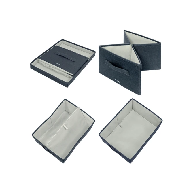 Opbergdoos Leitz gestoffeerd met deksel 285x203x380mm grijs 2 st