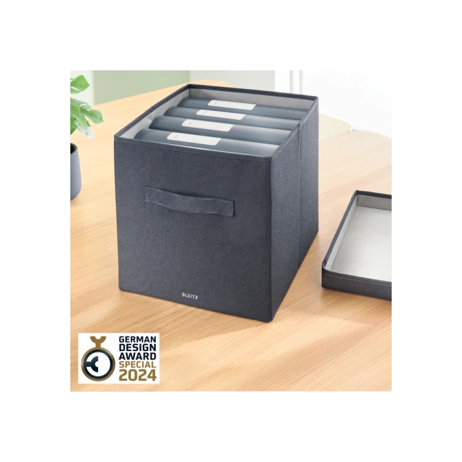 Opbergdoos Leitz gestoffeerd met deksel 330x325x380mm grijs 2 st
